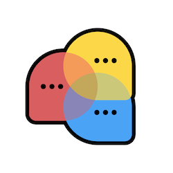 Relfeed logo – three intersecting chat bubbles forming a venn diagram.